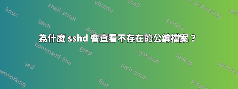 為什麼 sshd 會查看不存在的公鑰檔案？