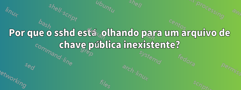 Por que o sshd está olhando para um arquivo de chave pública inexistente?