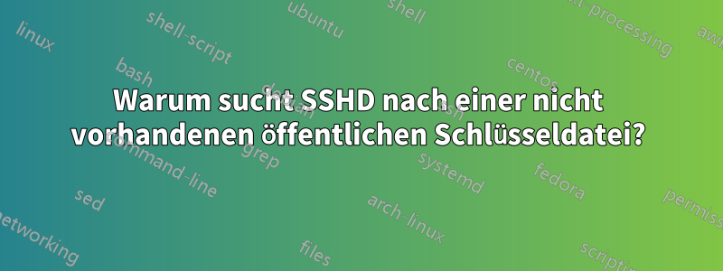 Warum sucht SSHD nach einer nicht vorhandenen öffentlichen Schlüsseldatei?