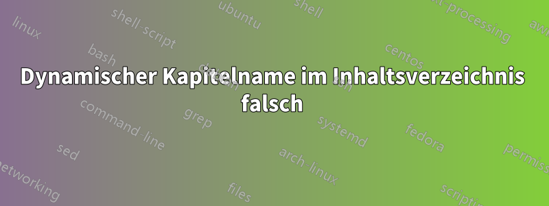 Dynamischer Kapitelname im Inhaltsverzeichnis falsch