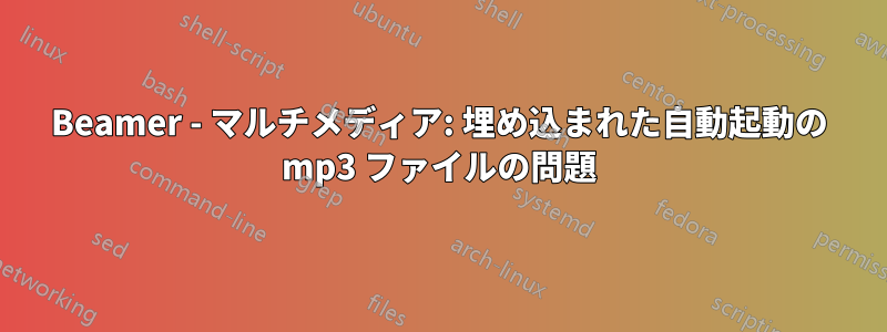 Beamer - マルチメディア: 埋め込まれた自動起動の mp3 ファイルの問題