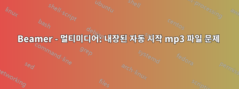 Beamer - 멀티미디어: 내장된 자동 시작 mp3 파일 문제