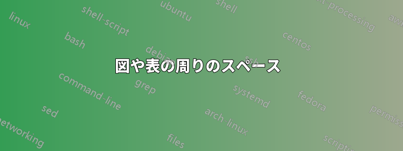 図や表の周りのスペース 