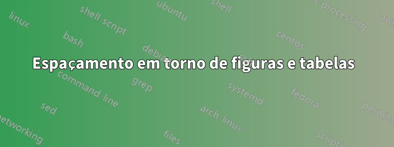 Espaçamento em torno de figuras e tabelas 
