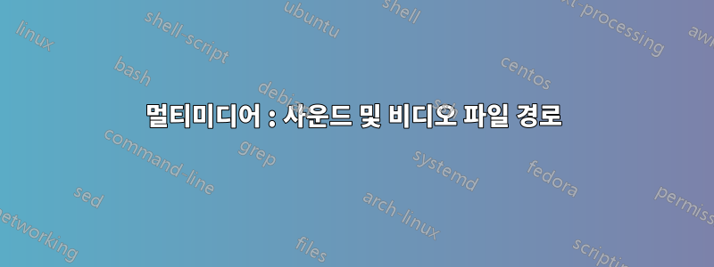 멀티미디어 : 사운드 및 비디오 파일 경로