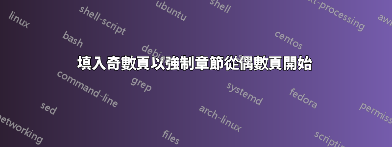 填入奇數頁以強制章節從偶數頁開始