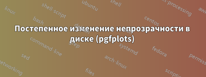 Постепенное изменение непрозрачности в диске (pgfplots)