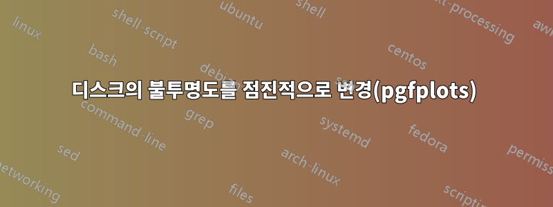 디스크의 불투명도를 점진적으로 변경(pgfplots)