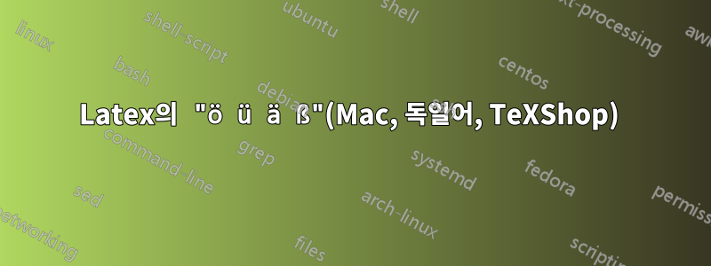 Latex의 "ö ü ä ß"(Mac, 독일어, TeXShop) 