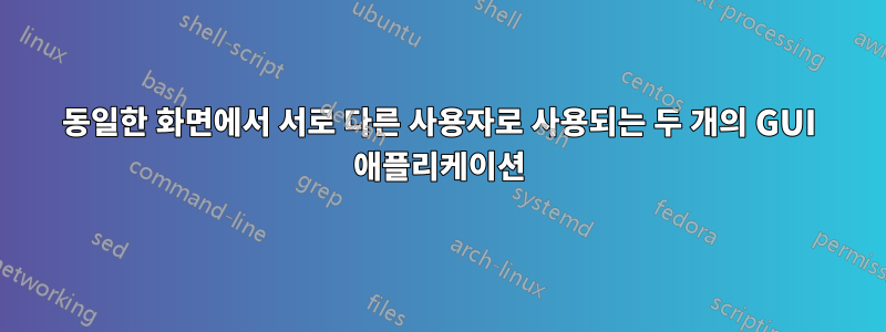 동일한 화면에서 서로 다른 사용자로 사용되는 두 개의 GUI 애플리케이션