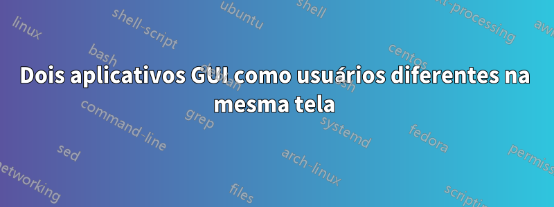 Dois aplicativos GUI como usuários diferentes na mesma tela