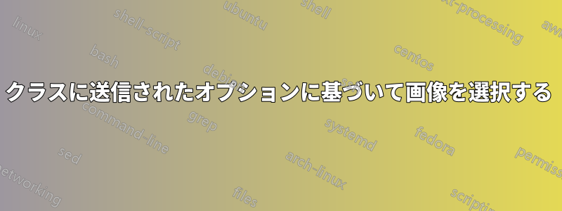 クラスに送信されたオプションに基づいて画像を選択する