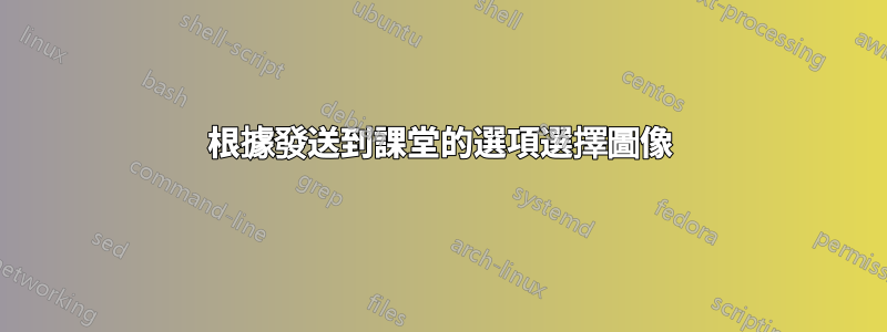 根據發送到課堂的選項選擇圖像
