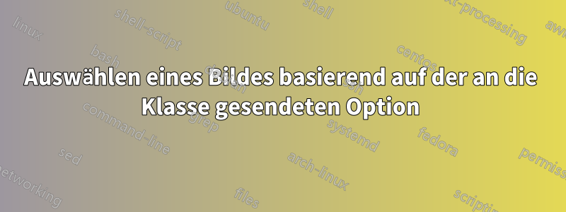 Auswählen eines Bildes basierend auf der an die Klasse gesendeten Option