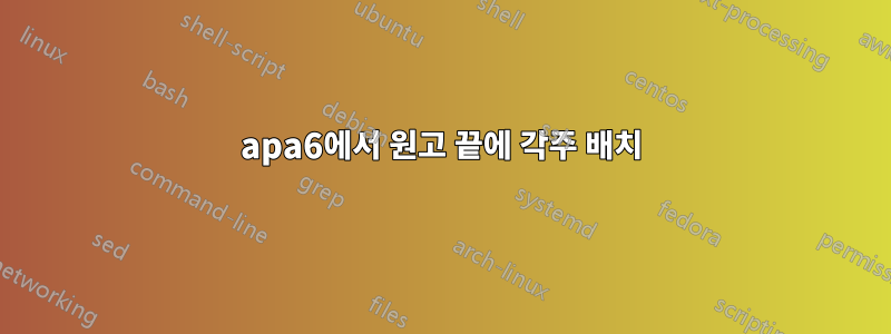 apa6에서 원고 끝에 각주 배치