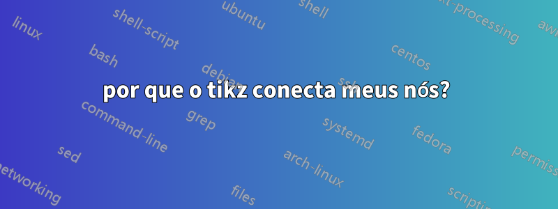por que o tikz conecta meus nós?