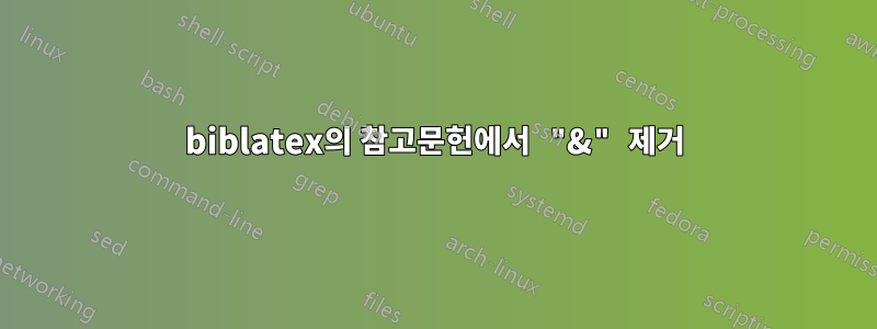 biblatex의 참고문헌에서 "&" 제거