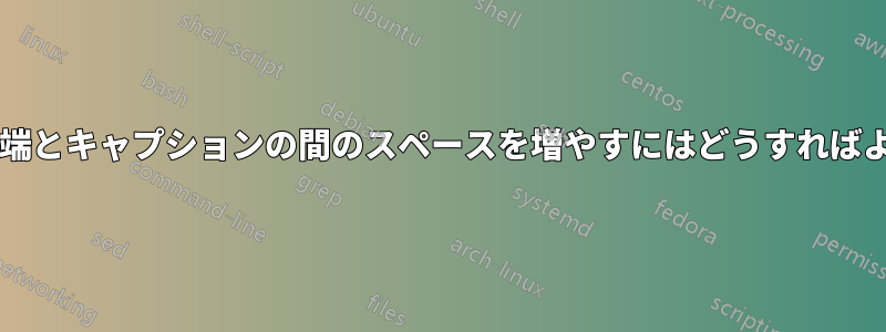 ボックス図の下端とキャプションの間のスペースを増やすにはどうすればよいでしょうか?