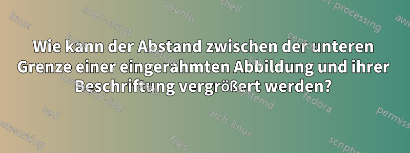 Wie kann der Abstand zwischen der unteren Grenze einer eingerahmten Abbildung und ihrer Beschriftung vergrößert werden?