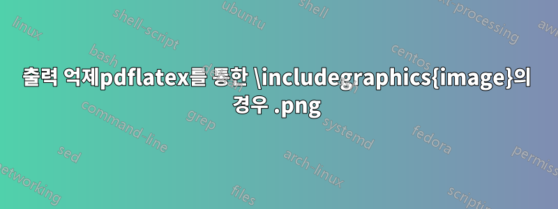 출력 억제pdflatex를 통한 \includegraphics{image.png}의 경우 