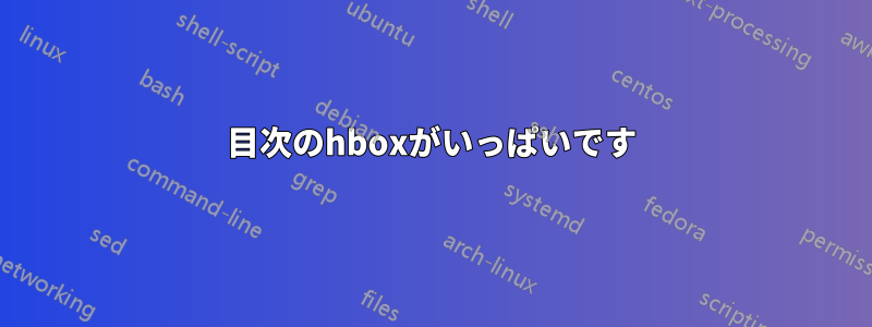 目次のhboxがいっぱいです