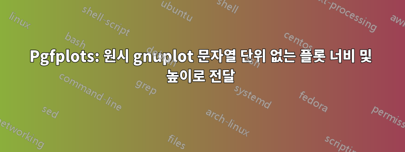 Pgfplots: 원시 gnuplot 문자열 단위 없는 플롯 너비 및 높이로 전달