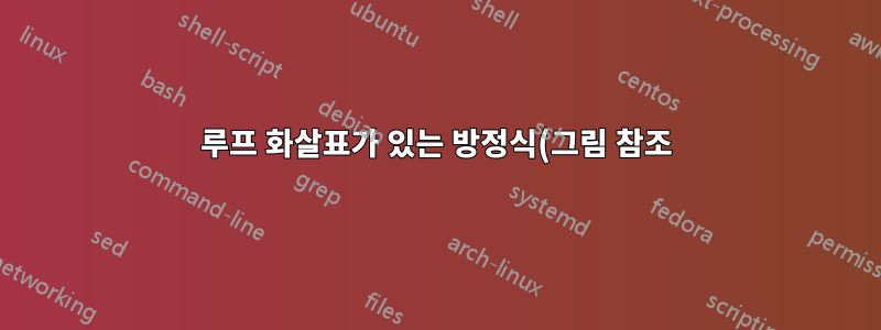 루프 화살표가 있는 방정식(그림 참조)