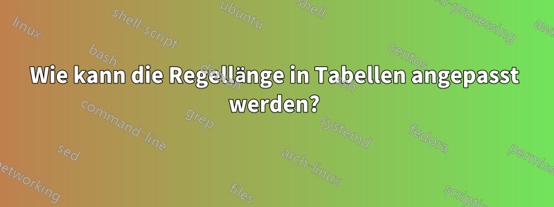 Wie kann die Regellänge in Tabellen angepasst werden?