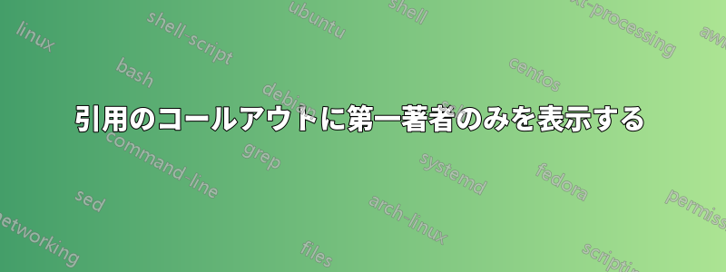 引用のコールアウトに第一著者のみを表示する