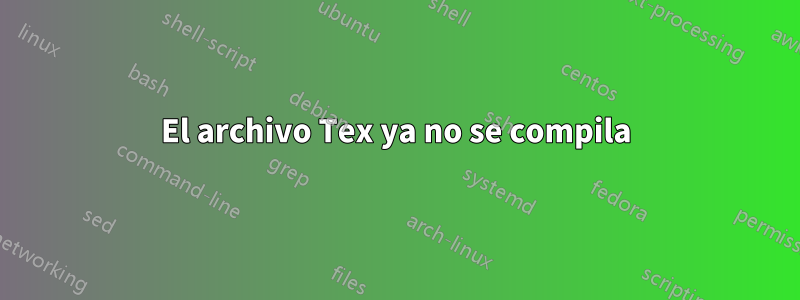 El archivo Tex ya no se compila