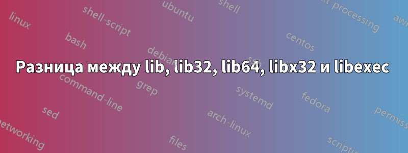 Разница между lib, lib32, lib64, libx32 и libexec