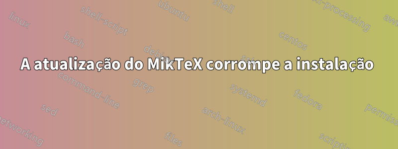 A atualização do MikTeX corrompe a instalação