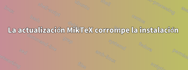 La actualización MikTeX corrompe la instalación