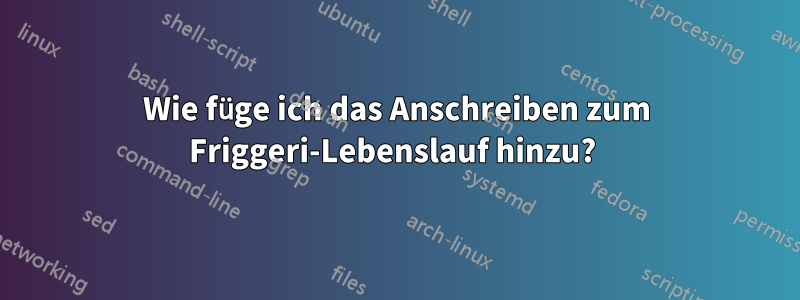 Wie füge ich das Anschreiben zum Friggeri-Lebenslauf hinzu? 