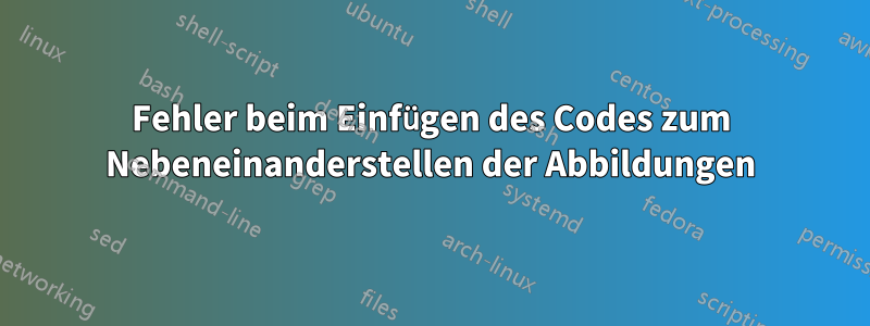 Fehler beim Einfügen des Codes zum Nebeneinanderstellen der Abbildungen