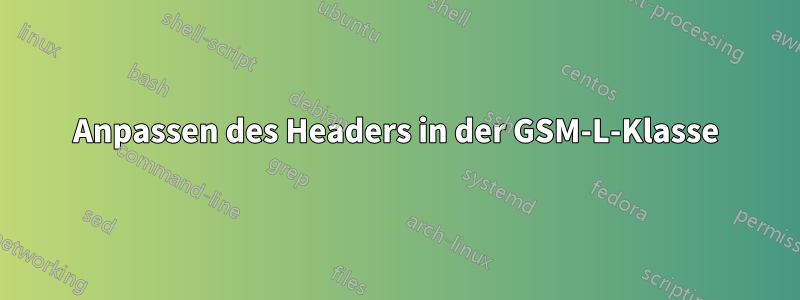 Anpassen des Headers in der GSM-L-Klasse