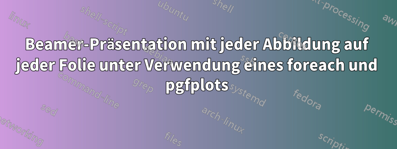 Beamer-Präsentation mit jeder Abbildung auf jeder Folie unter Verwendung eines foreach und pgfplots