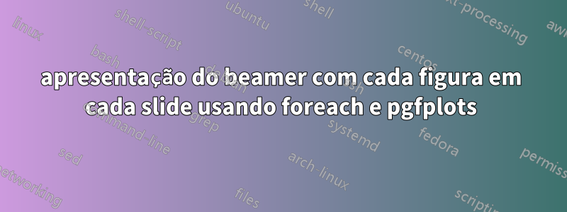 apresentação do beamer com cada figura em cada slide usando foreach e pgfplots