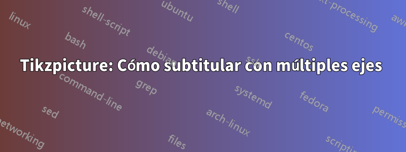 Tikzpicture: Cómo subtitular con múltiples ejes