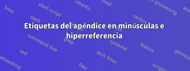 Etiquetas del apéndice en minúsculas e hiperreferencia