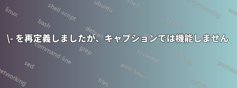 \- を再定義しましたが、キャプションでは機能しません