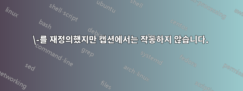 \-를 재정의했지만 캡션에서는 작동하지 않습니다.