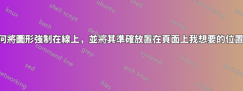 如何將圖形強制在線上，並將其準確放置在頁面上我想要的位置？