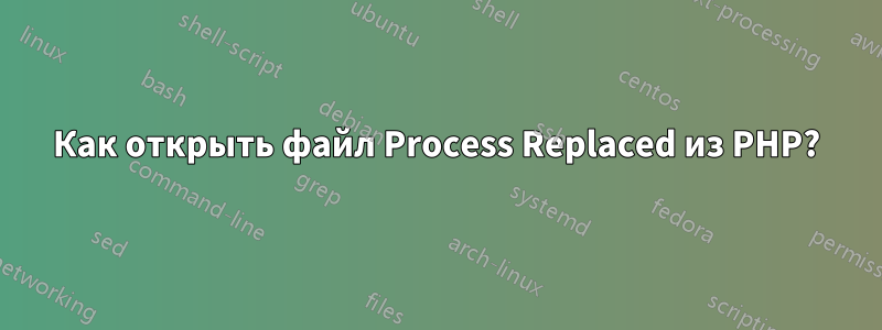 Как открыть файл Process Replaced из PHP?