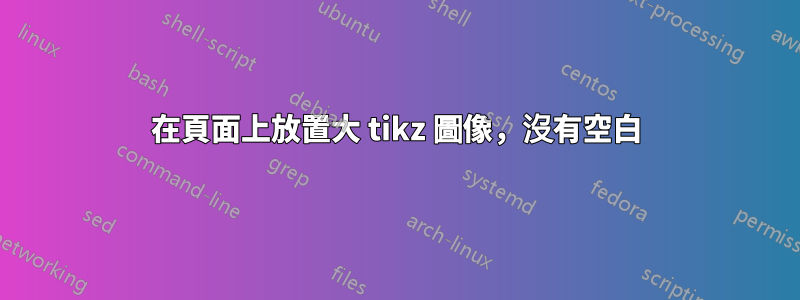 在頁面上放置大 tikz 圖像，沒有空白