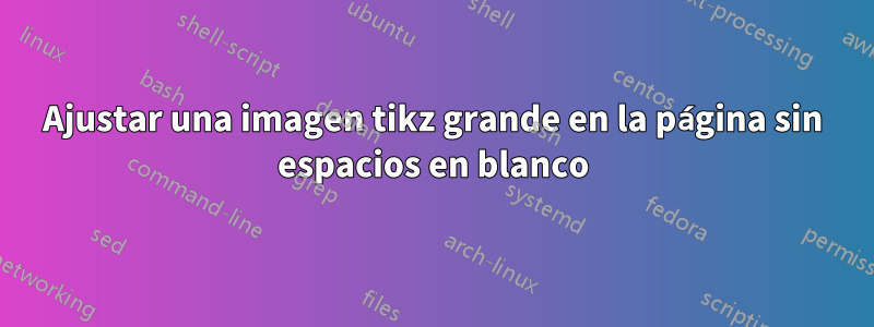 Ajustar una imagen tikz grande en la página sin espacios en blanco