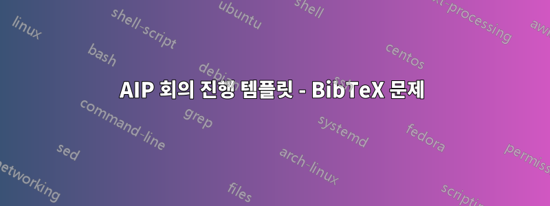 AIP 회의 진행 템플릿 - BibTeX 문제