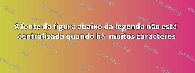 A fonte da figura abaixo da legenda não está centralizada quando há muitos caracteres