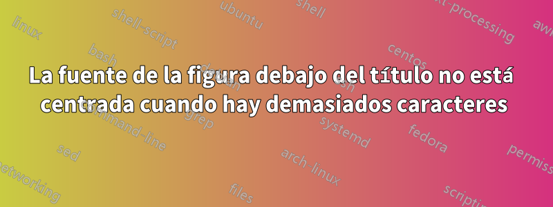 La fuente de la figura debajo del título no está centrada cuando hay demasiados caracteres