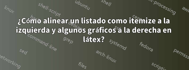 ¿Cómo alinear un listado como itemize a la izquierda y algunos gráficos a la derecha en látex?